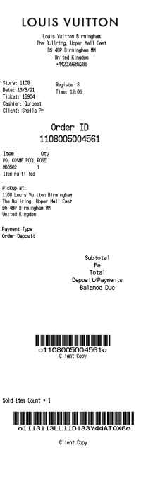 Louis V - receipt template 4 image