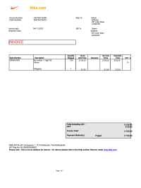 Nike invoice template image