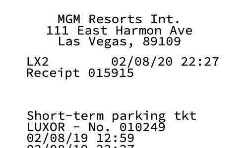 Parking garage receipt 001 image