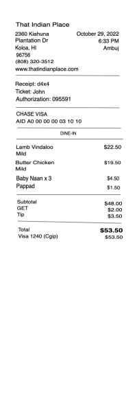 Restaurant receipt POS 4 image