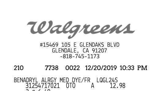 Walgreens Receipt template image