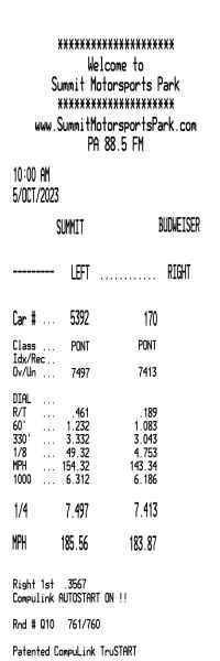 Raceway time slip receipt template image