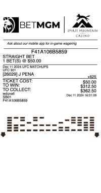 Sports gambling wager ticket 2