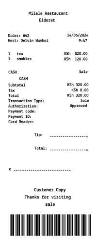 Restaurant receipt template international image