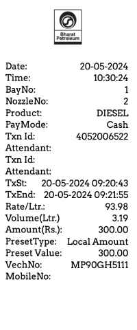 Fuel bill - petrol image