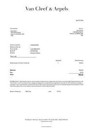 Van Cleefs invoice template image