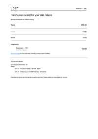 Uber ride receipt template Euro