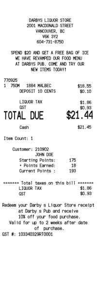 Liquor wine receipt template image