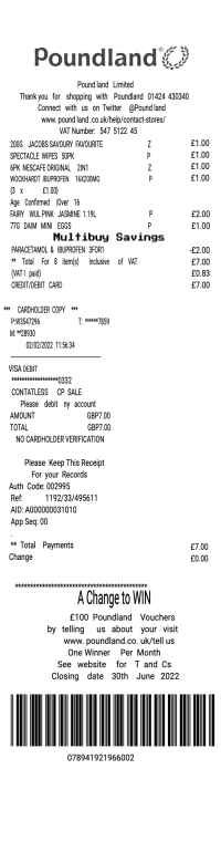 Poundland receipt template receipt template preview thumbnail