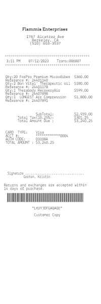 Beauty Supply receipt template image