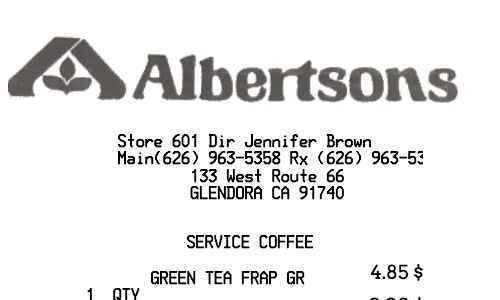 Albertsons receipt template image