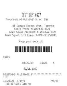 BEST BUY receipt template image