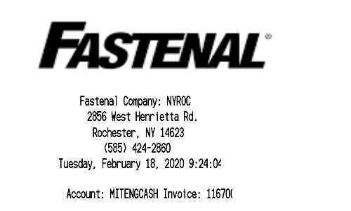 Fastenal receipt template image