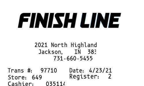 Finish Line receipt template image