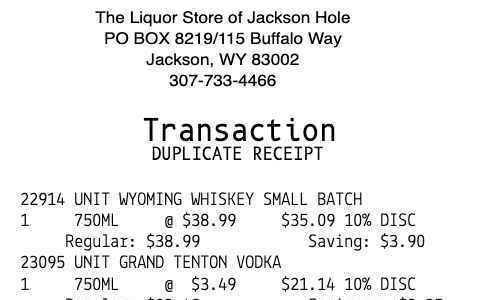 Liquor Store receipt template