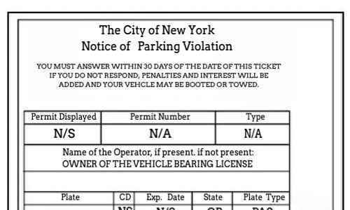 NYC Parking Ticket template