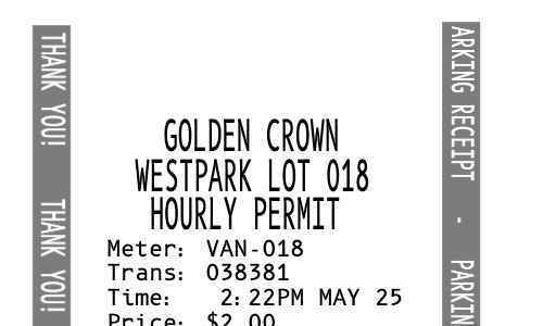 Parking Lot Receipt template image