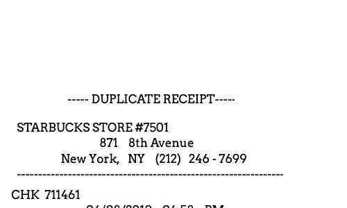 Starbuck receipt template 002 image