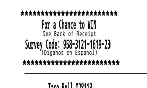 Taco Bell receipt template