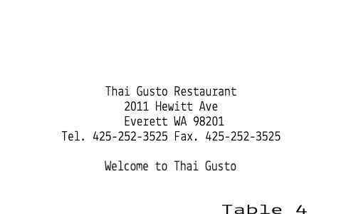 Thai Restaurant receipt template